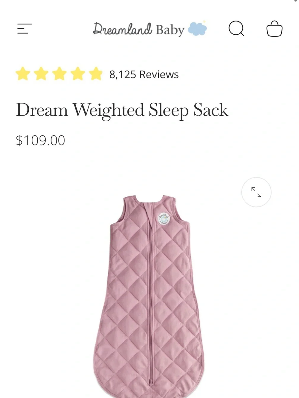 Dreamland baby Quilted weighted baby Sleep Sack Vest - Soft Sleeveless 24-36 mos
